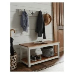 Alaterre Furniture Savannah Bench Ivory with Natural Wood Top - Bolton Furniture -Ottomans Official Shop unnamed file 2850