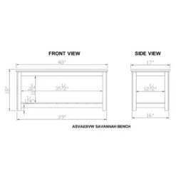 Alaterre Furniture Savannah Bench Ivory with Natural Wood Top - Bolton Furniture -Ottomans Official Shop unnamed file 2851