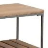 Accent Bench with 1 Slatted Shelf and Tubular Metal Legs Brown - Benzara -Ottomans Official Shop unnamed file 2852