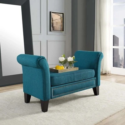 Rendezvous Bench Teal - Modway 2 Rendezvous Bench Teal - Modway