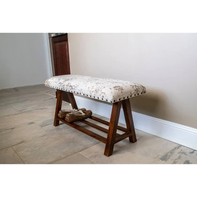 Decor Therapy Rosanna Upholstered Wooden Bench Cream - Décor Therapy 8 Decor Therapy Rosanna Upholstered Wooden Bench Cream - Décor Therapy – Image 7