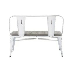 Oregon Industrial Upholstered Bench Vintage White/Gray - LumiSource -Ottomans Official Shop unnamed file 2880