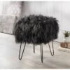 Miranda Faux Fur Stool - Buylateral Black -Ottomans Official Shop unnamed file 291