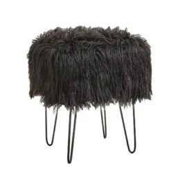 Miranda Faux Fur Stool - Buylateral Black -Ottomans Official Shop unnamed file 293