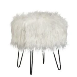 Miranda Faux Fur Stool - Buylateral Black -Ottomans Official Shop unnamed file 294