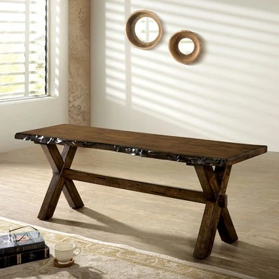 54" Kelley Wood Dining Bench Walnut - HOMES: Inside + Out 3 54" Kelley Wood Dining Bench Walnut - HOMES: Inside + Out