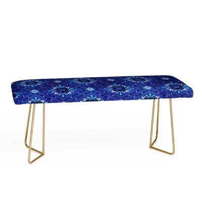 Schatzi Brown Boho Tile Bench - Deny Designs Gold/blue 5 Schatzi Brown Boho Tile Bench - Deny Designs Gold/blue – Image 3