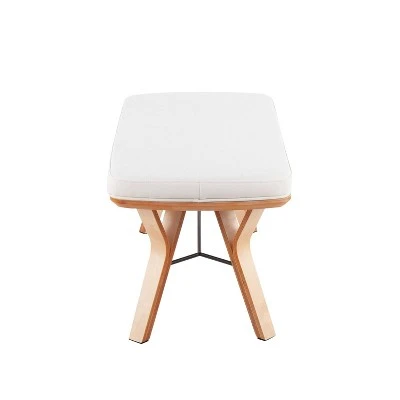 42" Folia Bench Polyester/Wood Natural/Cream - LumiSource 3 42" Folia Bench Polyester/Wood Natural/Cream - LumiSource