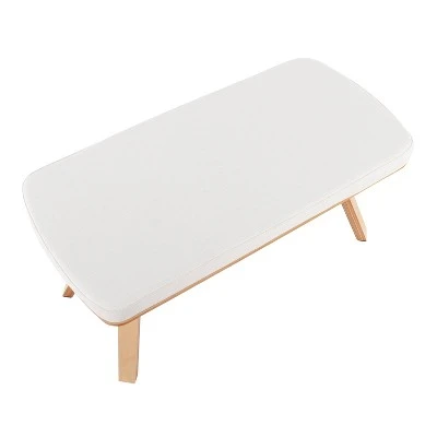 42" Folia Bench Polyester/Wood Natural/Cream - LumiSource 6 42" Folia Bench Polyester/Wood Natural/Cream - LumiSource – Image 4