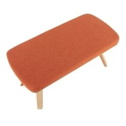 42" Folia Bench Polyester/Wood Natural/Orange - LumiSource 11 42" Folia Bench Polyester/Wood Natural/Orange - LumiSource -Ottomans Official Shop unnamed file 3024