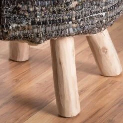 Harris Handcrafted Boho Fabric Round Stool Khaki - Christopher Knight Home -Ottomans Official Shop unnamed file 305