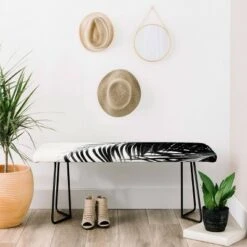 Anita's & Bella's Artwork Palm Leaves Vibes Bench - Deny Designs Black/black