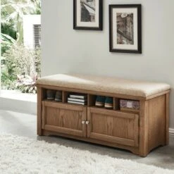 Gidney Storage Bench Oak - HOMES: Inside + Out
