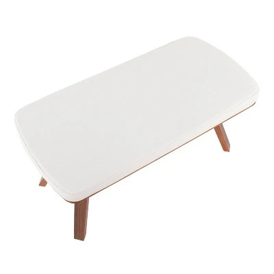 42" Folia Bench Polyester/Wood Walnut/Cream - LumiSource 6 42" Folia Bench Polyester/Wood Walnut/Cream - LumiSource – Image 4