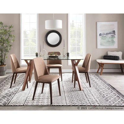 42" Folia Bench Polyester/Wood Walnut/Cream - LumiSource 8 42" Folia Bench Polyester/Wood Walnut/Cream - LumiSource – Image 6