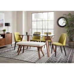 42" Folia Bench Polyester/Wood Walnut/Cream - LumiSource 17 42" Folia Bench Polyester/Wood Walnut/Cream - LumiSource -Ottomans Official Shop unnamed file 3159