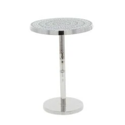 Contemporary Aluminum Accent Table - Olivia & May Silver -Ottomans Official Shop unnamed file 316