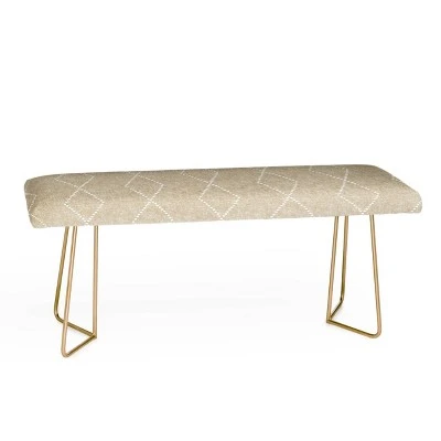 Little Arrow Design Co Geometric Boho Diamonds Bench - Deny Designs Gold 5 Little Arrow Design Co Geometric Boho Diamonds Bench - Deny Designs Gold – Image 3