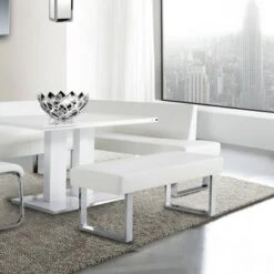 Amanda Faux Leather Bench White - Armen Living -Ottomans Official Shop unnamed file 3200