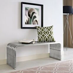Pipe Stainless Steel Bench - Modway