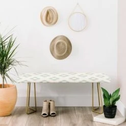 Jacqueline Maldonado Watercolor Shibori Boho Bench - Deny Designs Gold