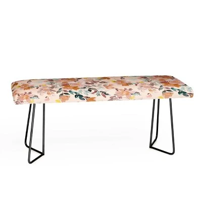 Ninola Design Summer Moroccan Floral Bench - Deny Designs Pink/black 4 Ninola Design Summer Moroccan Floral Bench - Deny Designs Pink/black – Image 2