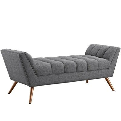 Response Medium Upholstered Fabric Bench - Modway Gray 11 Response Medium Upholstered Fabric Bench - Modway Gray – Image 9