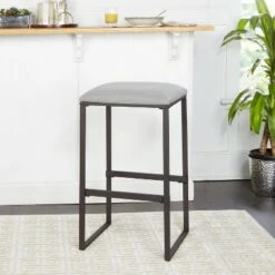 24" Square Base Saddle Stool Brown - Silverwood -Ottomans Official Shop unnamed file 325