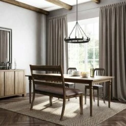 Slat Back Settee Brown - HomeFare