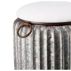 A&B Home Quinby Storage Stool Silver/White - A&B Home