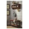 Country Cottage Antiqued Wood Coat Hooks and Storage Bench Set - Alaterre Furniture White