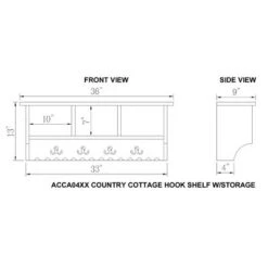 Country Cottage Antiqued Wood Coat Hooks and Storage Bench Set - Alaterre Furniture White -Ottomans Official Shop unnamed file 3330