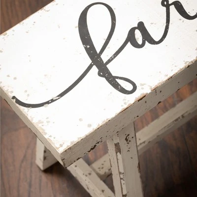 Sullivans Farmhouse Wood Bench 17"H Off-White 3 Sullivans Farmhouse Wood Bench 17"H Off-White