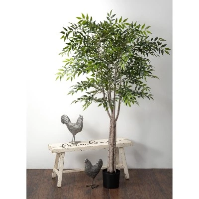 Sullivans Farmhouse Wood Bench 17"H Off-White 4 Sullivans Farmhouse Wood Bench 17"H Off-White – Image 2