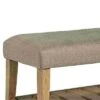 Tufted Cushioned Seat Wooden Bench - Benzara Green/brown