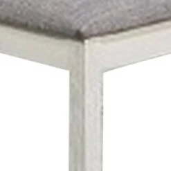 Bench with Fabric Upholstered Seat and Chamfered Legs Gray - Benzara -Ottomans Official Shop unnamed file 3370