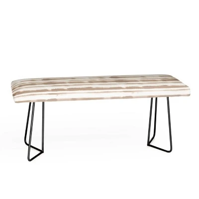 Jacqueline Maldonado Watercolor Striped Bench - Deny Designs Brown/gold 4 Jacqueline Maldonado Watercolor Striped Bench - Deny Designs Brown/gold – Image 2