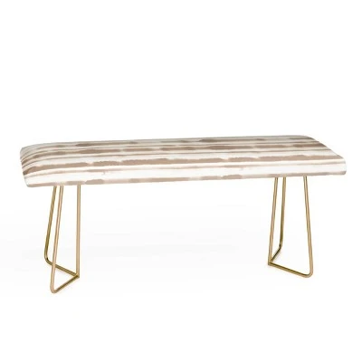 Jacqueline Maldonado Watercolor Striped Bench - Deny Designs Brown/gold 5 Jacqueline Maldonado Watercolor Striped Bench - Deny Designs Brown/gold – Image 3