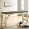 60" Altamont Padded Seat Counter Height Bench Ivory/Gray - HOMES: Inside + Out -Ottomans Official Shop unnamed file 3437