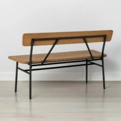 Hearth & Hand W/Magnolia Furniture Wood & Steel Accent Bench Black - Hearth & Hand™ with Magnolia -Ottomans Official Shop unnamed file 3451