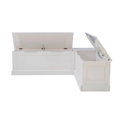 Tobin Backless Corner Breakfast Nook - Linon White 7 Tobin Backless Corner Breakfast Nook - Linon White – Image 5