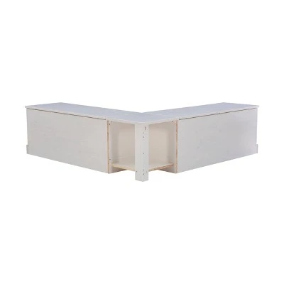 Tobin Backless Corner Breakfast Nook - Linon White 10 Tobin Backless Corner Breakfast Nook - Linon White – Image 8