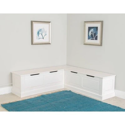 Tobin Backless Corner Breakfast Nook - Linon White 12 Tobin Backless Corner Breakfast Nook - Linon White – Image 10
