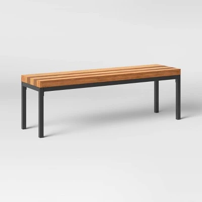 Hernwood 55" Dining Bench Brown - Threshold™ 4 Hernwood 55" Dining Bench Brown - Threshold™ – Image 2