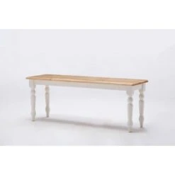 Farmhouse Dining Bench Wood/White/Natural - Boraam