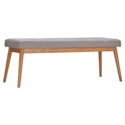 Sullivan Oak Mid Century Linen Bench - Inspire Q Smoke 17 Sullivan Oak Mid Century Linen Bench - Inspire Q Smoke -Ottomans Official Shop unnamed file 3564