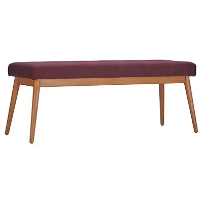 Sullivan Oak Mid Century Linen Bench - Inspire Q Smoke 11 Sullivan Oak Mid Century Linen Bench - Inspire Q Smoke – Image 9
