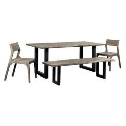 Yukon Live Edge Dining Bench Gray - Treasure Trove Accents -Ottomans Official Shop unnamed file 3648