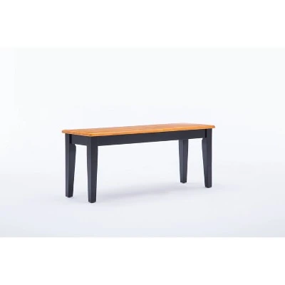Shaker Dining Bench Wood/Black/Oak - Boraam 4 Shaker Dining Bench Wood/Black/Oak - Boraam – Image 2
