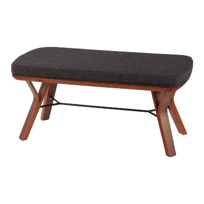 42" Folia Wood Bench - LumiSource Natural/charcoal 4 42" Folia Wood Bench - LumiSource Natural/charcoal – Image 2